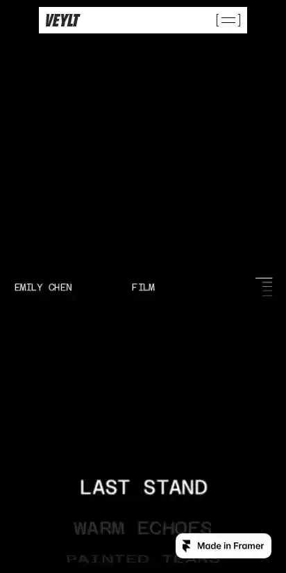 VEYLT home page on mobile