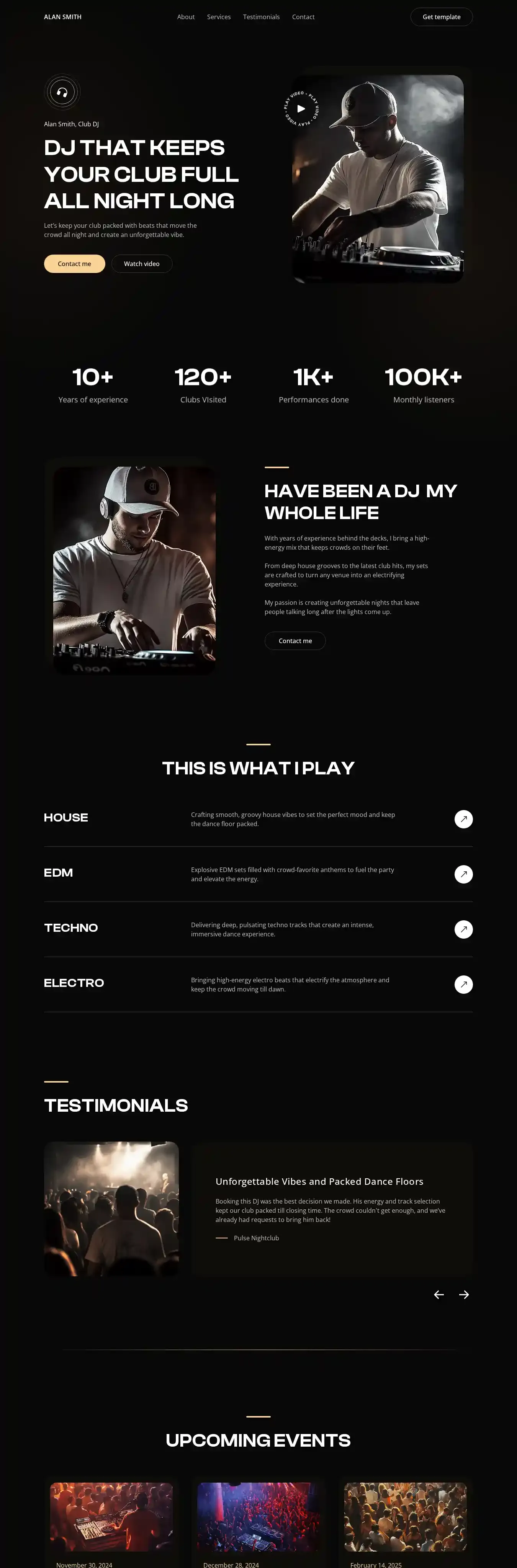 Vibe home page on desktop