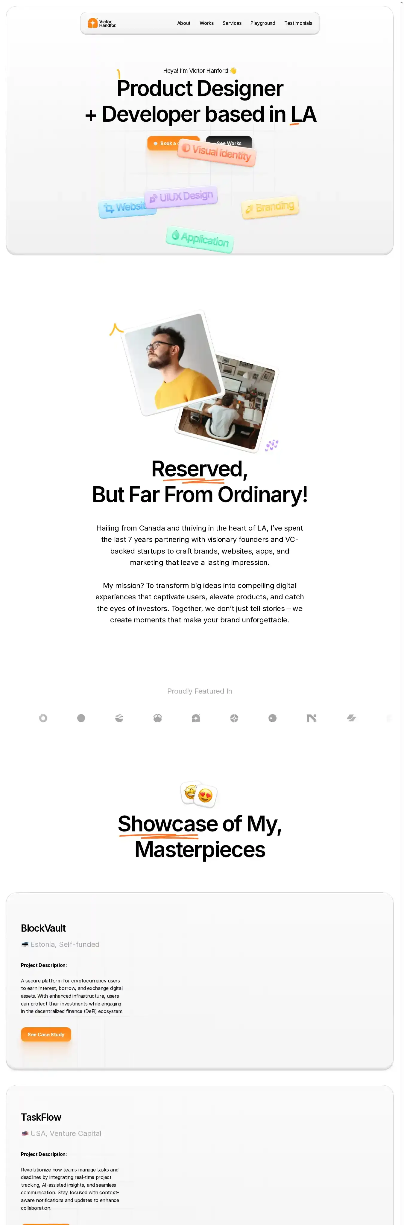 Victor home page on desktop