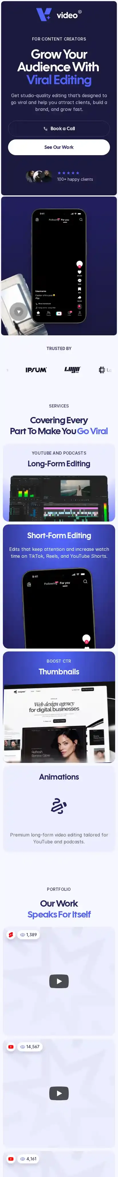 Video home page on mobile