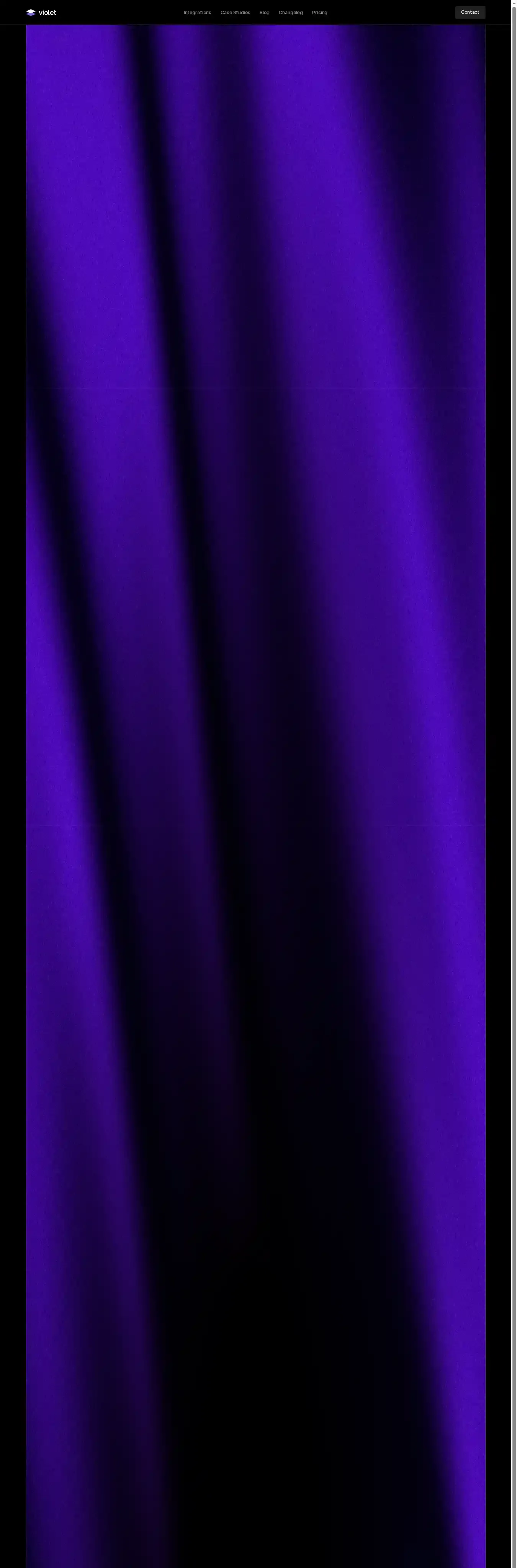 Violet home page on desktop