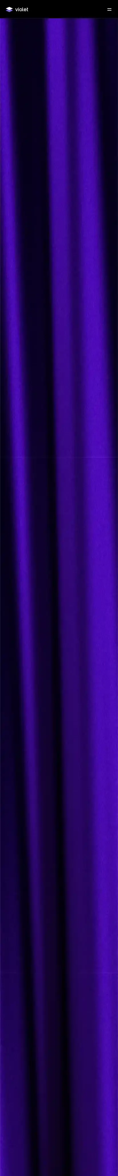 Violet home page on mobile
