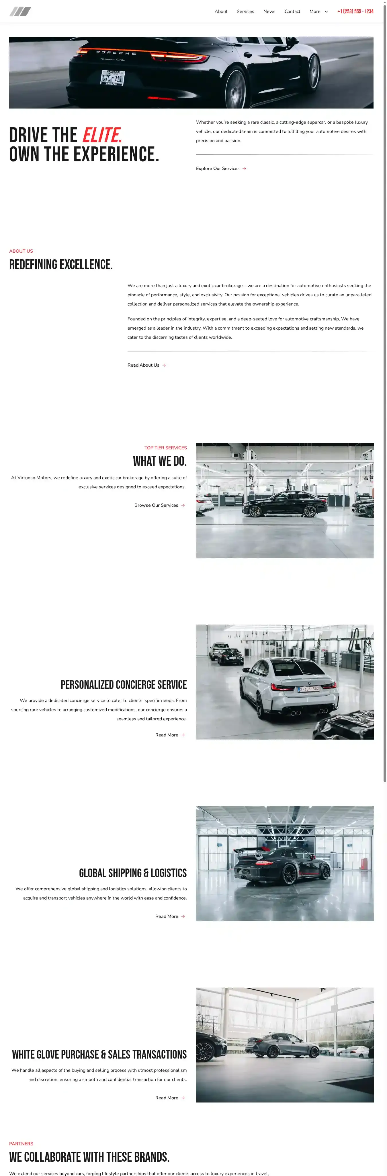Virtuoso home page on desktop