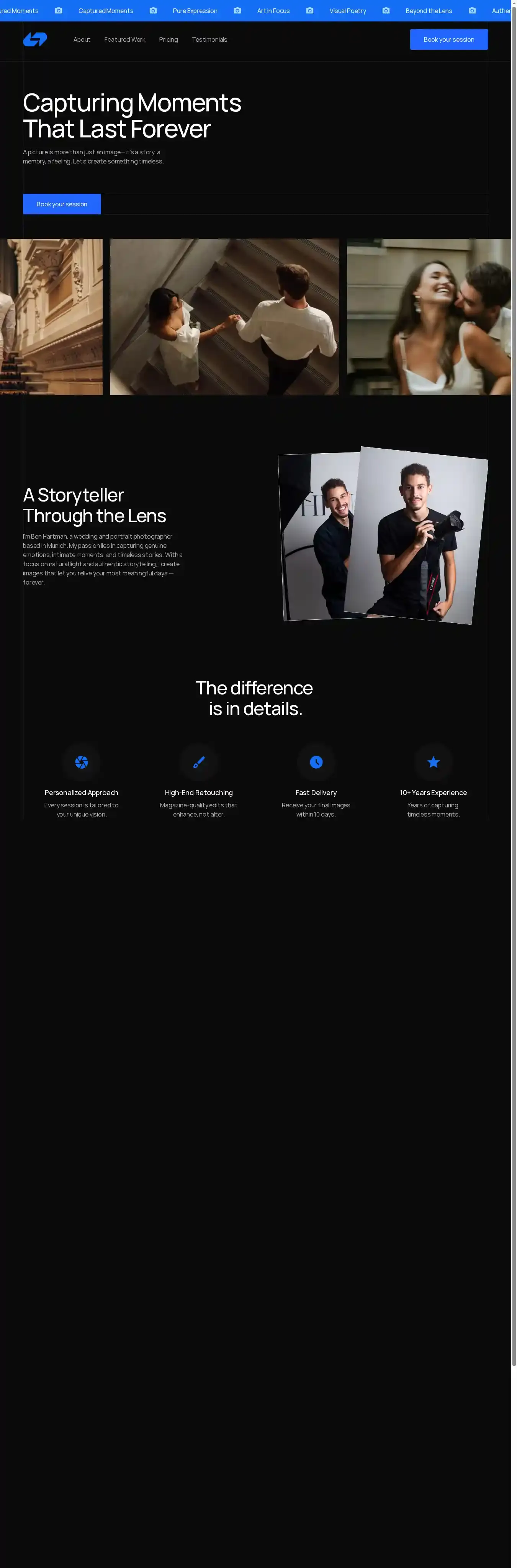 Visual Poet home page on desktop