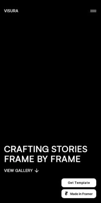 Visura home page on mobile