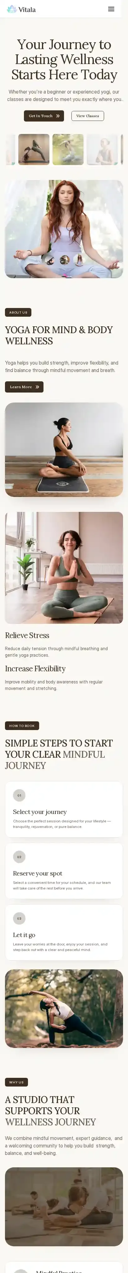 vitala home page on mobile