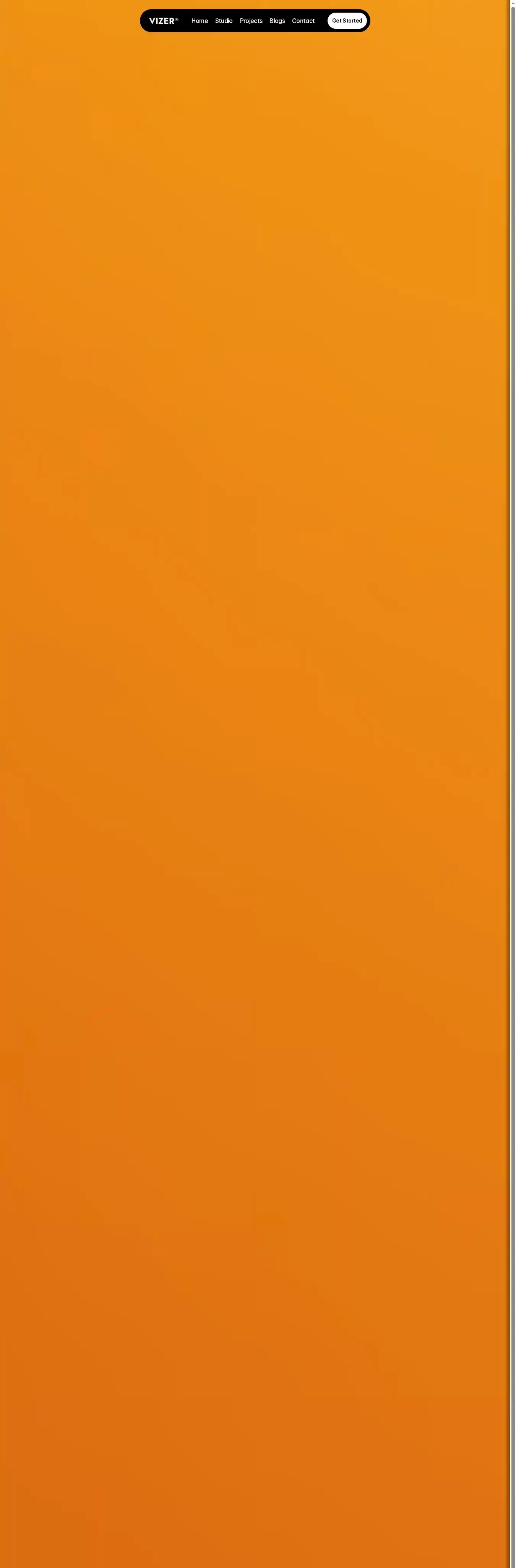 Vizer home page on desktop