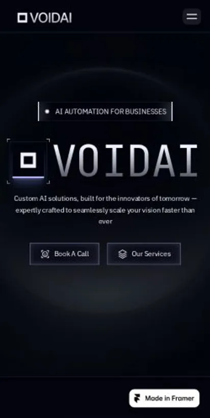 VOIDAI home page on mobile