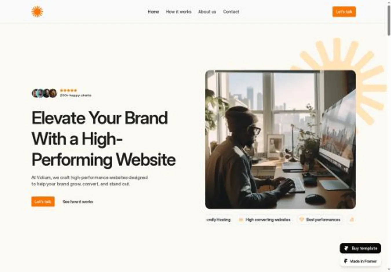 Volium home page on desktop