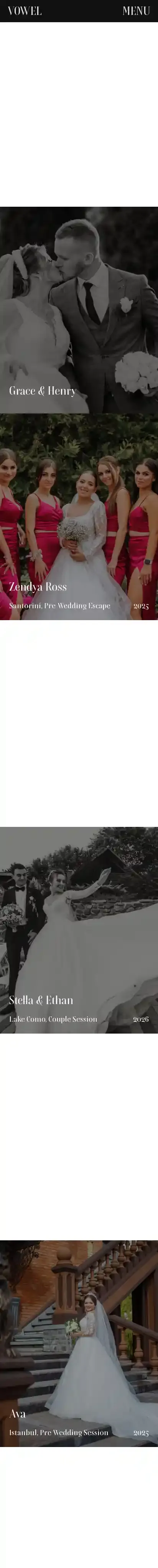 VOWEL home page on mobile