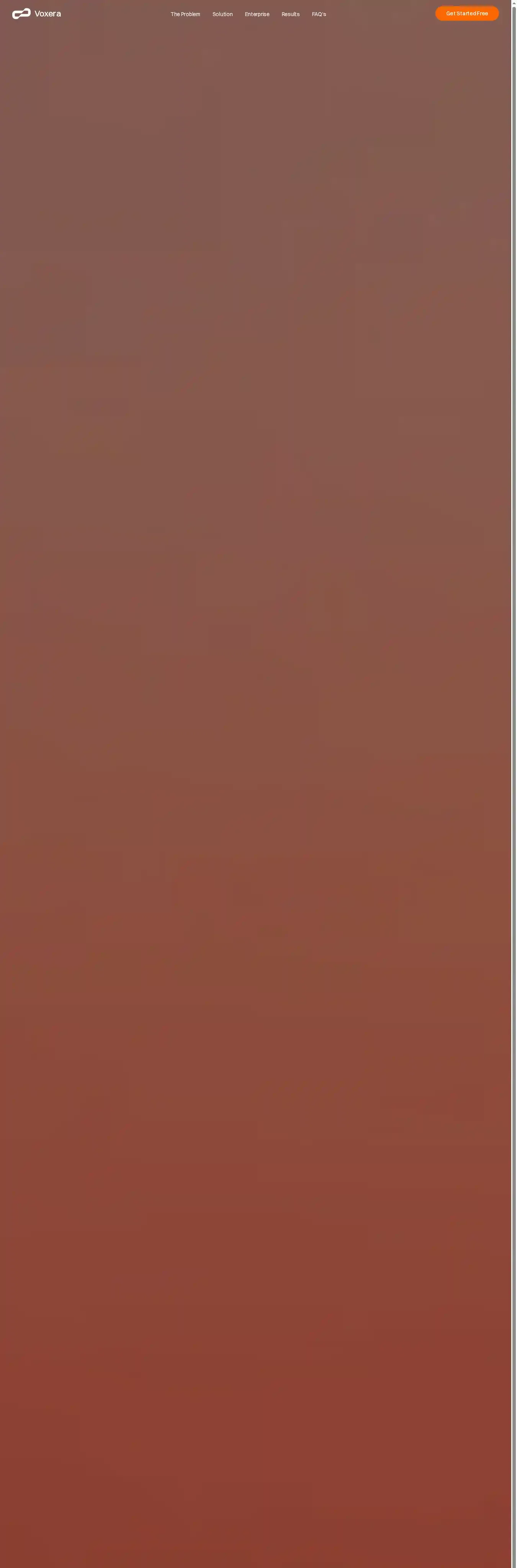 Voxera home page on desktop