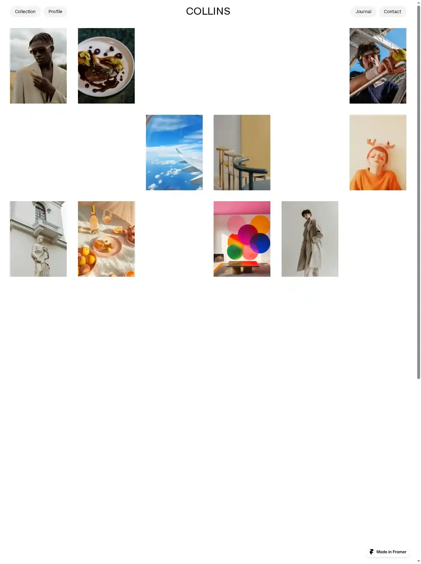 CollinsPhoto home page on desktop