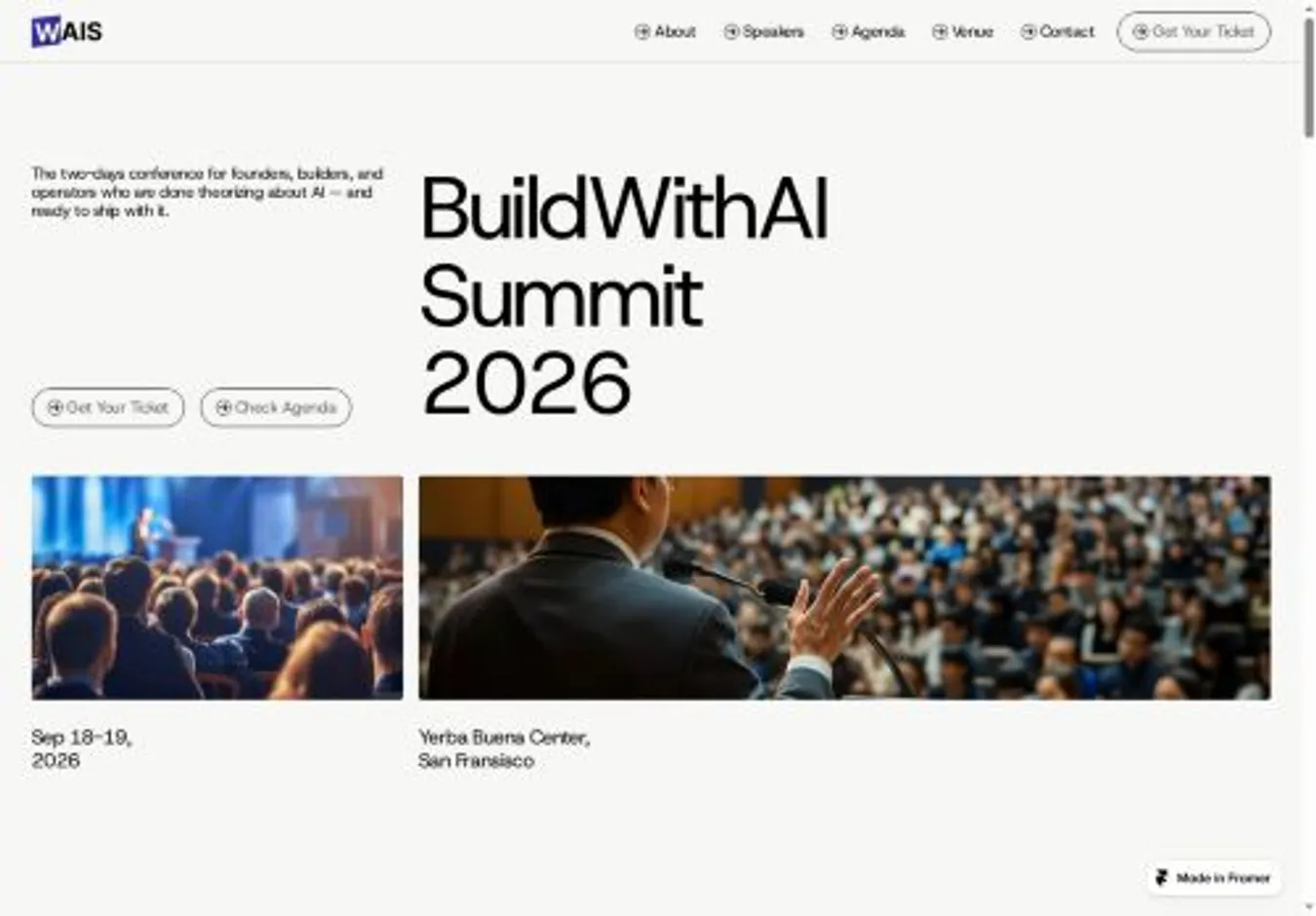 WAIS home page on desktop