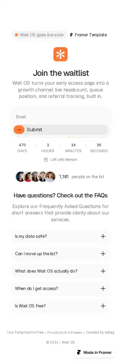 Wait OS home page on mobile