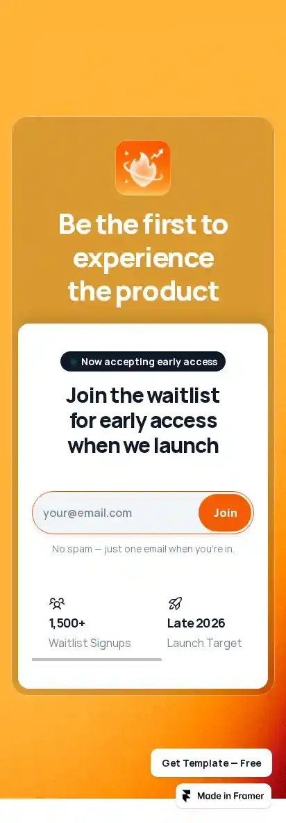 Waitlist Launch home page on mobile