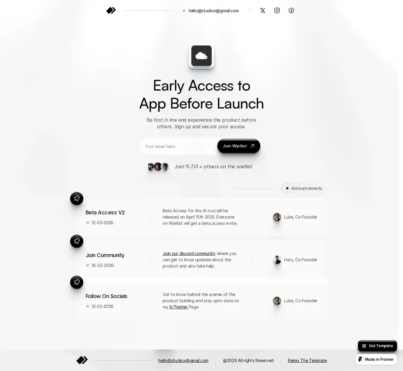 Waitlisto home page on desktop