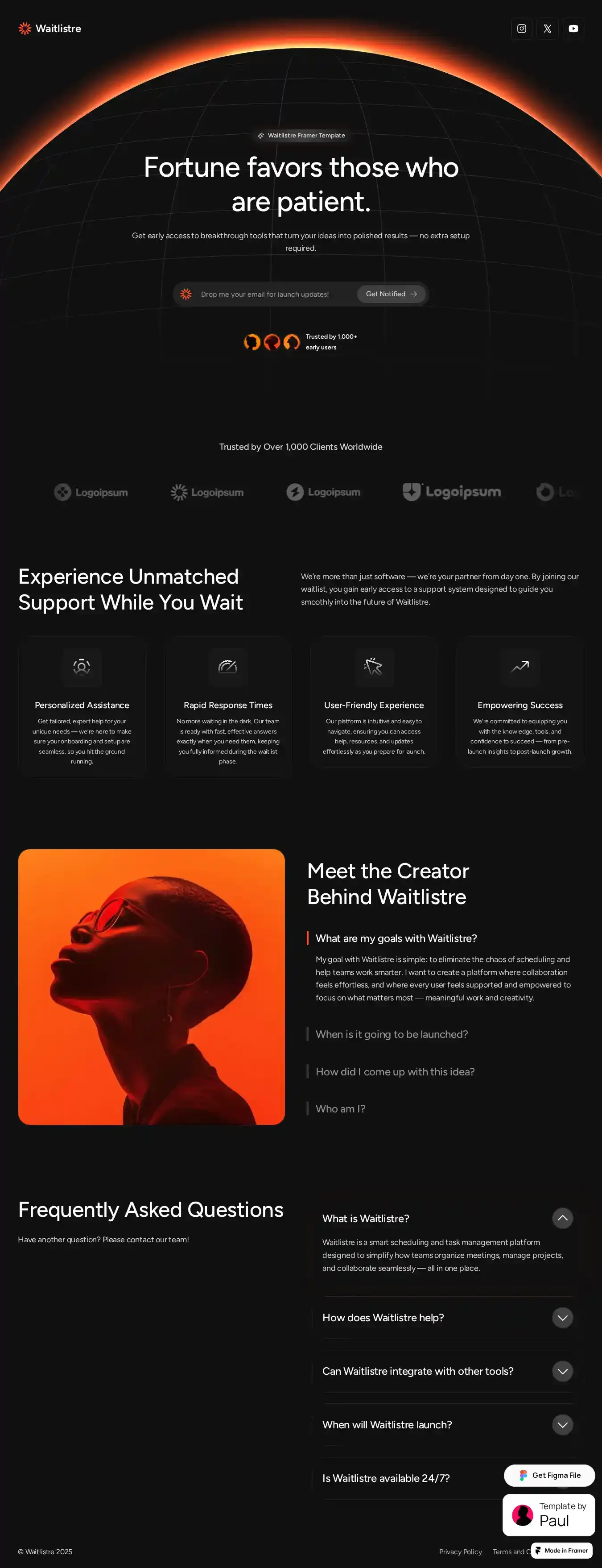 Waitlistres home page on desktop