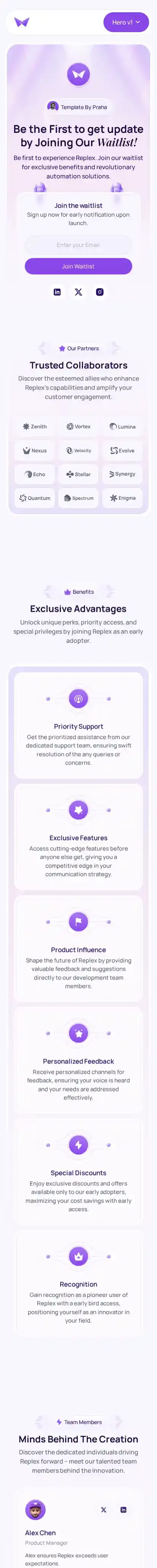 Waitlisty home page on mobile