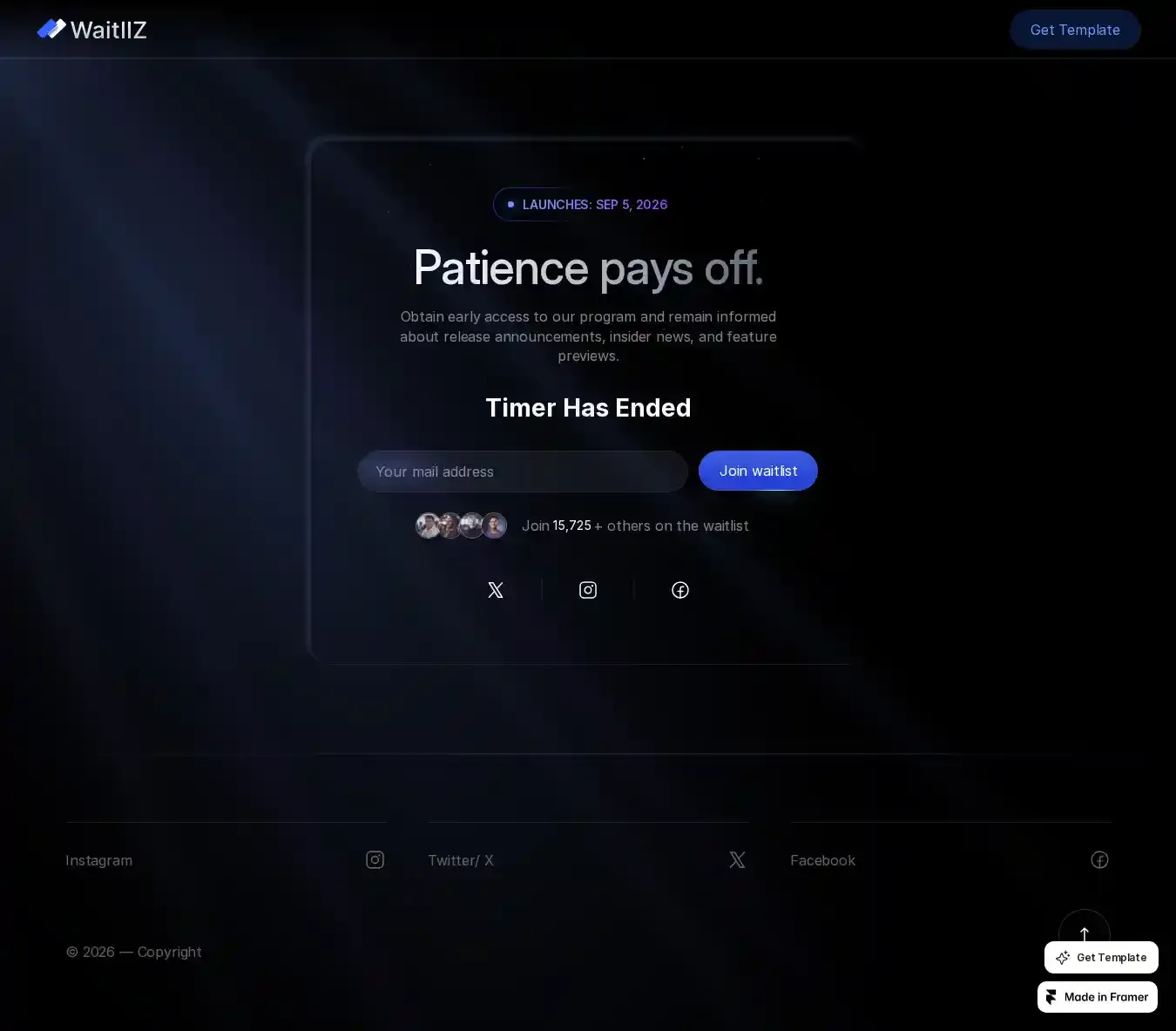 Waitlistz home page on desktop