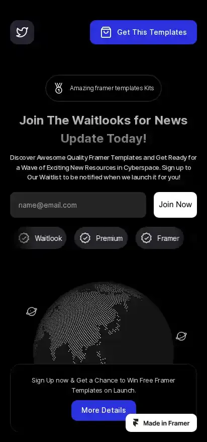Waitlooks home page on mobile