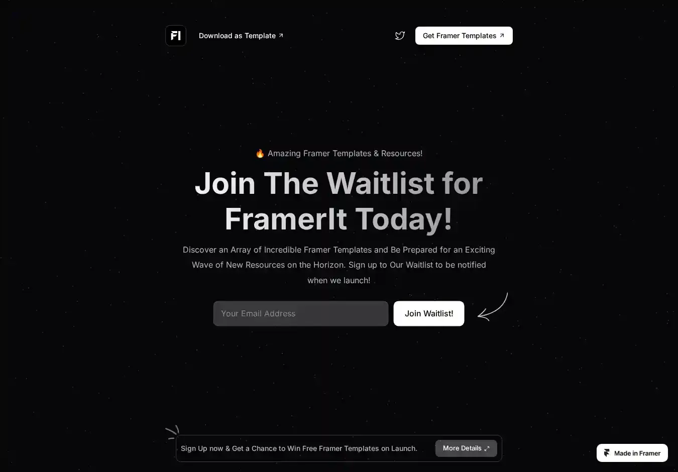 Waitlyst home page on desktop