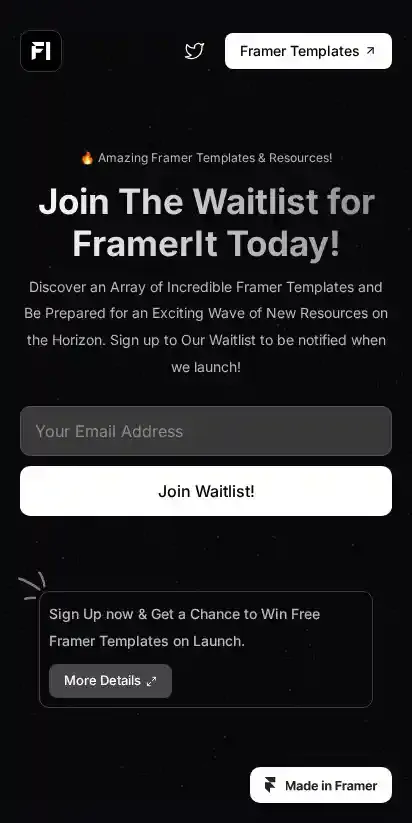 Waitlyst home page on mobile