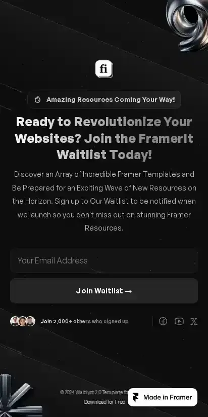 Waitlyst 2.0 home page on mobile