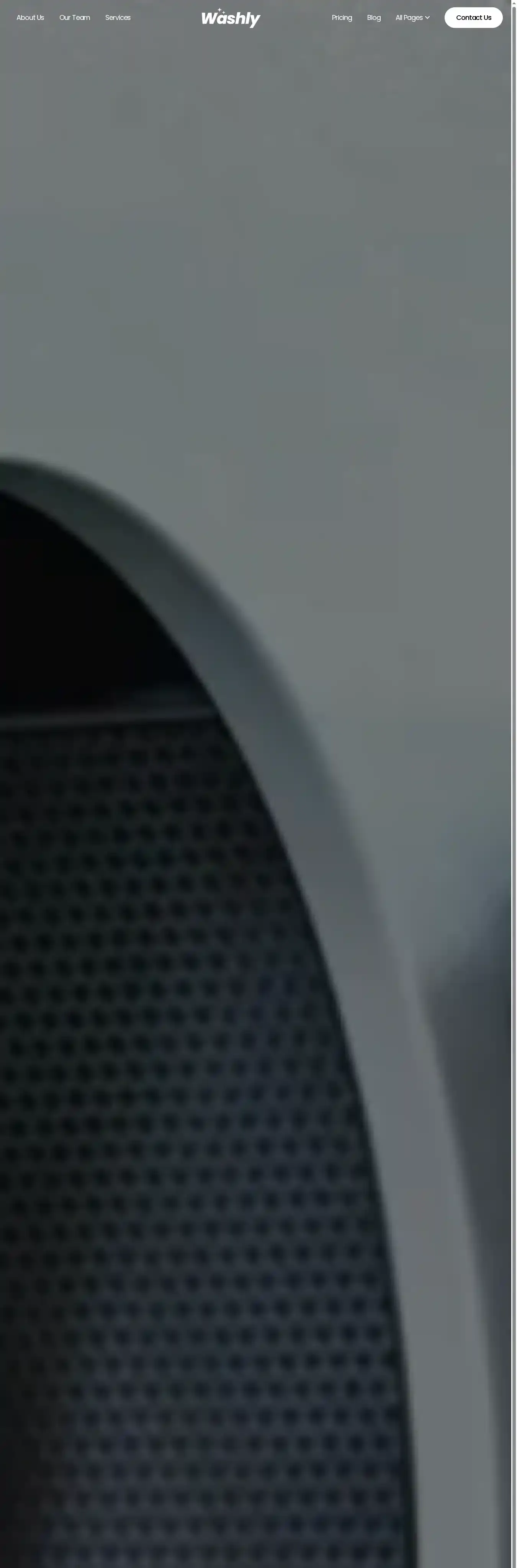 Washly home page on desktop