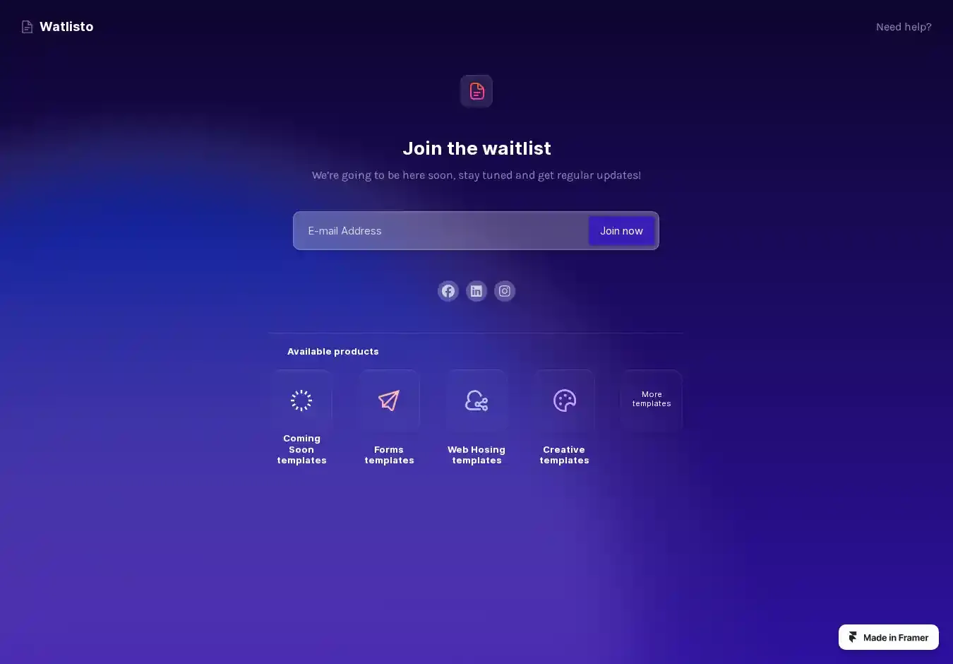 Watlisto home page on desktop
