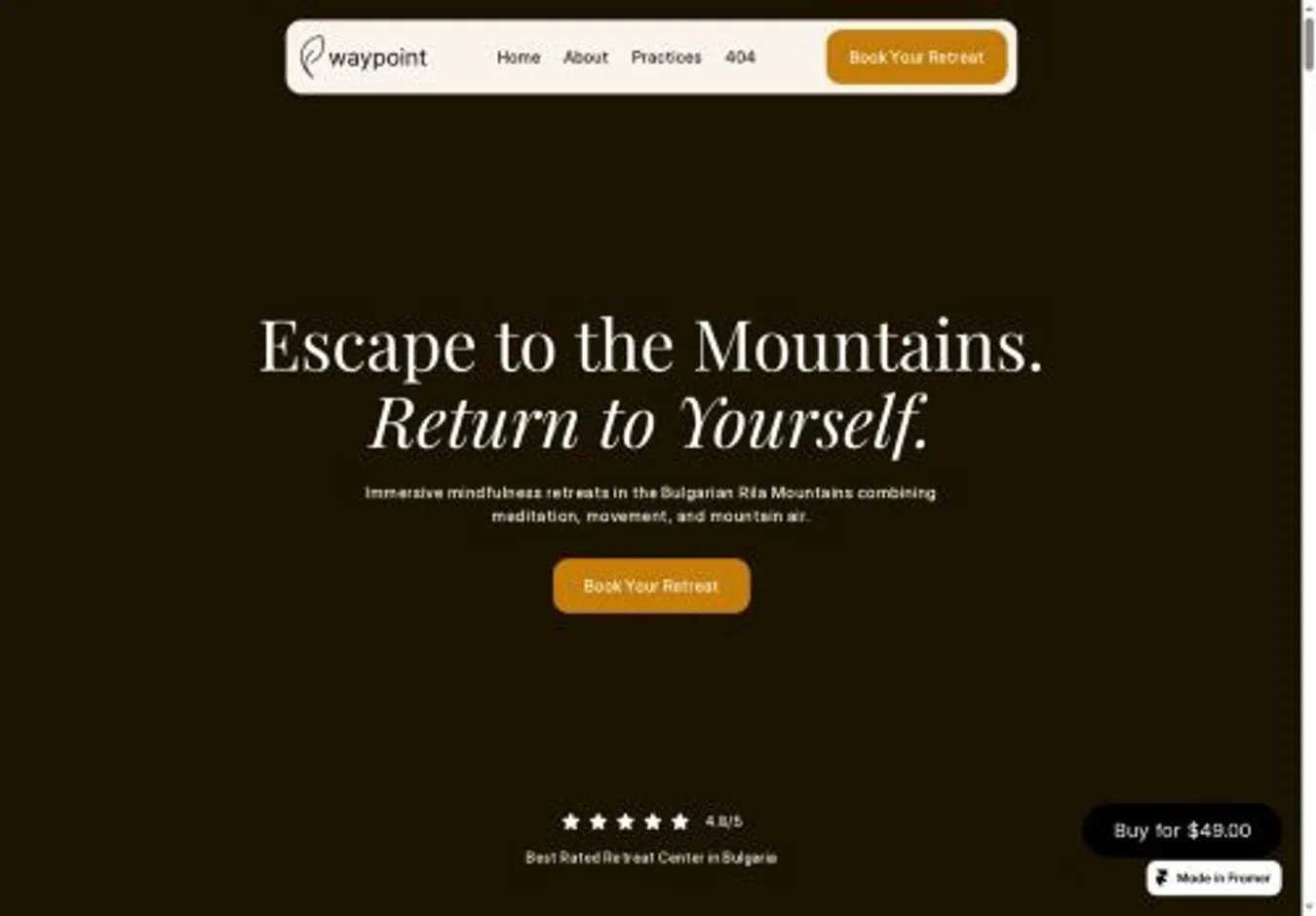 Waypoint home page on desktop