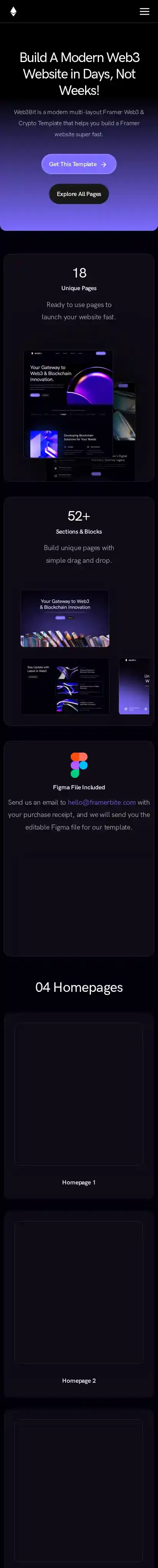 Web3Bit home page on mobile