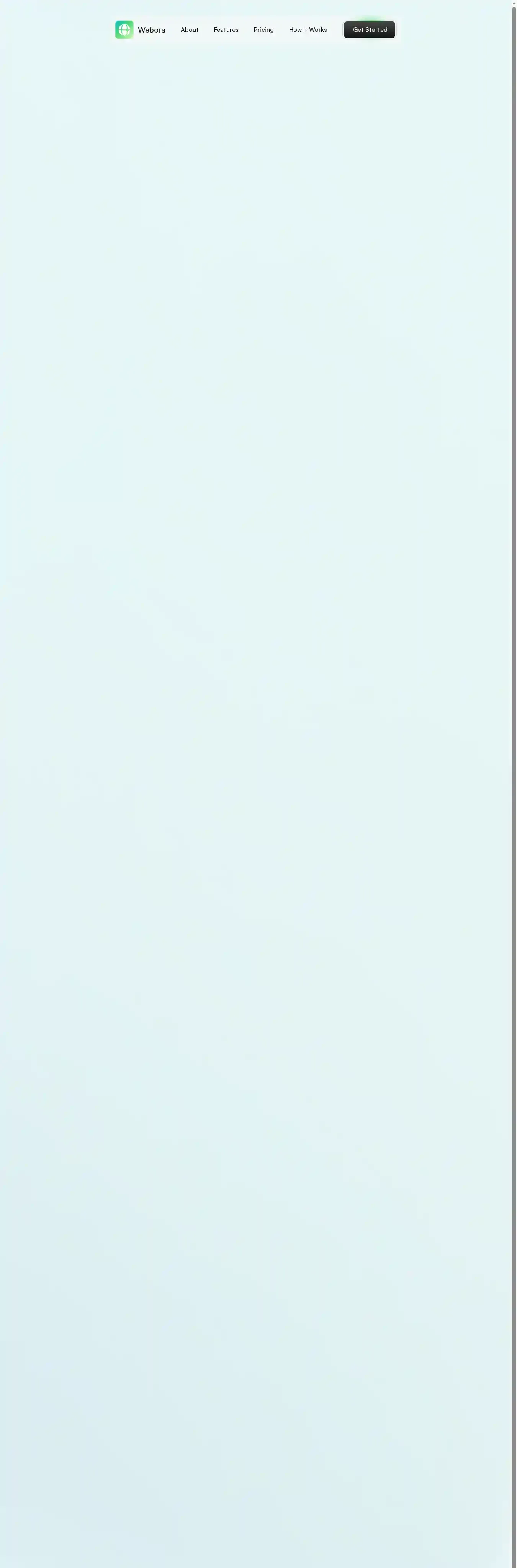 Webora home page on desktop