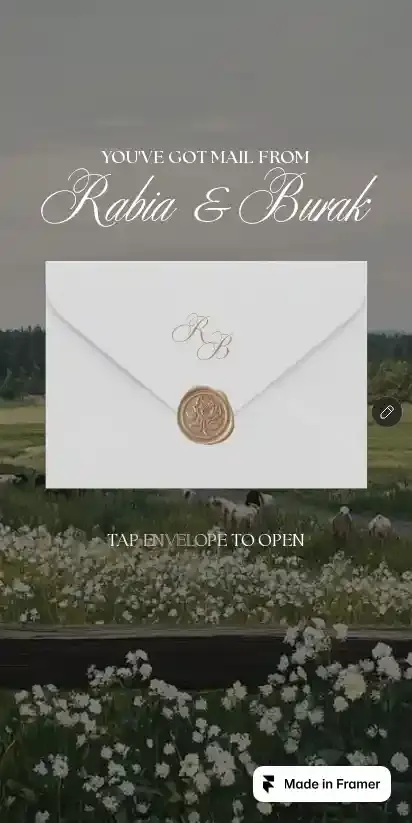 Weddings RSVP home page on mobile