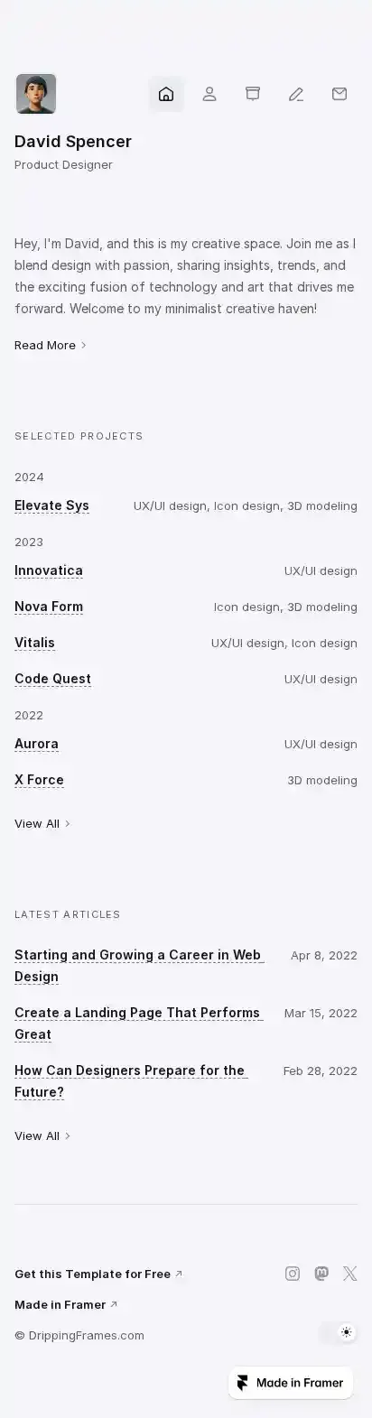 Wee home page on mobile