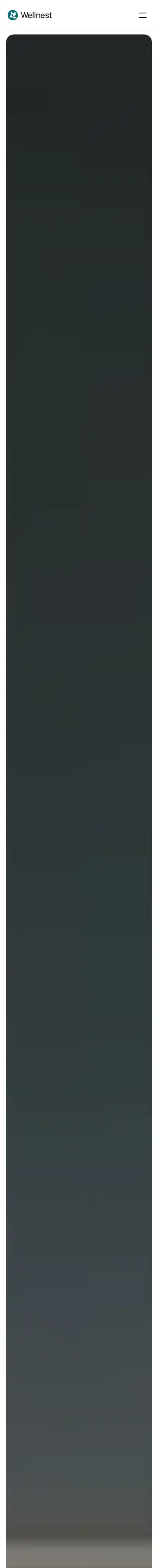 Wellnest home page on mobile