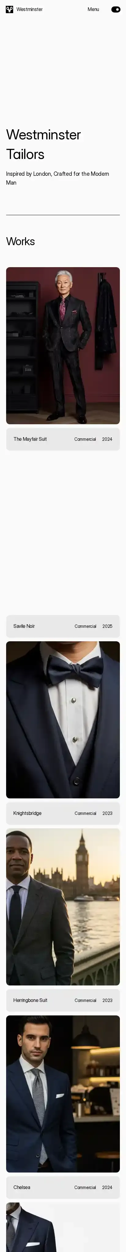 Westminster home page on mobile