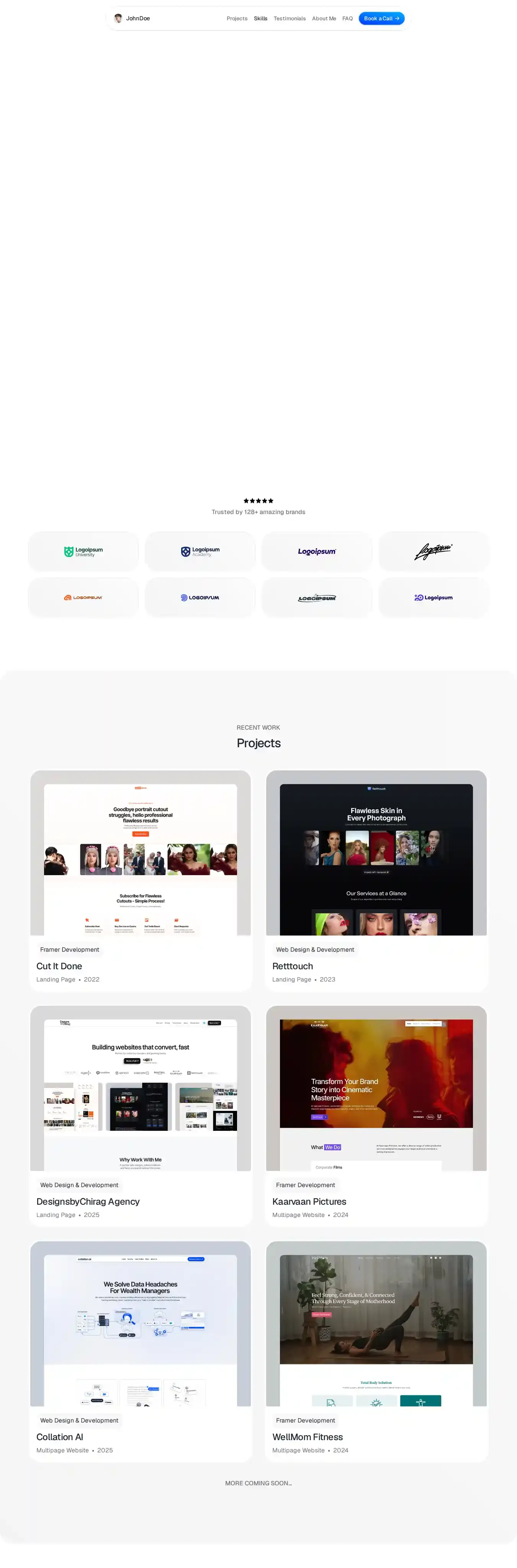 Whitespace home page on desktop