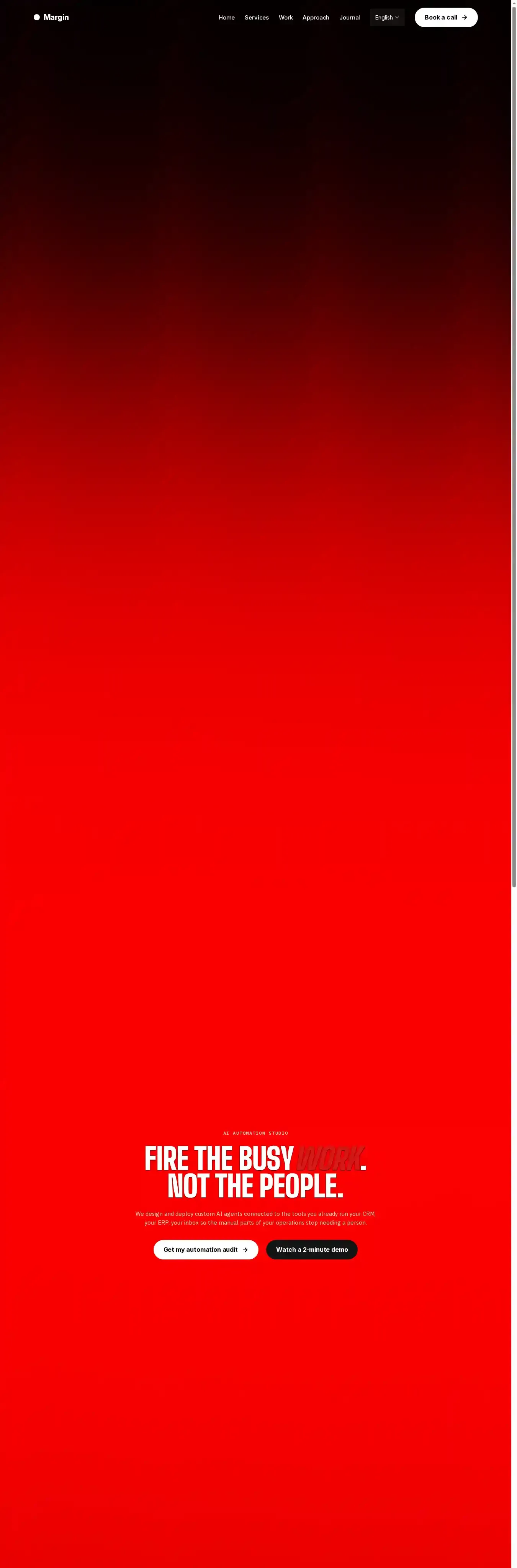 Wide Margin home page on desktop