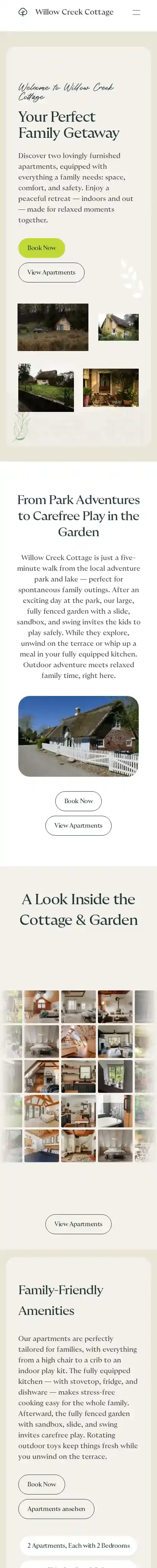 Willow Creek home page on mobile