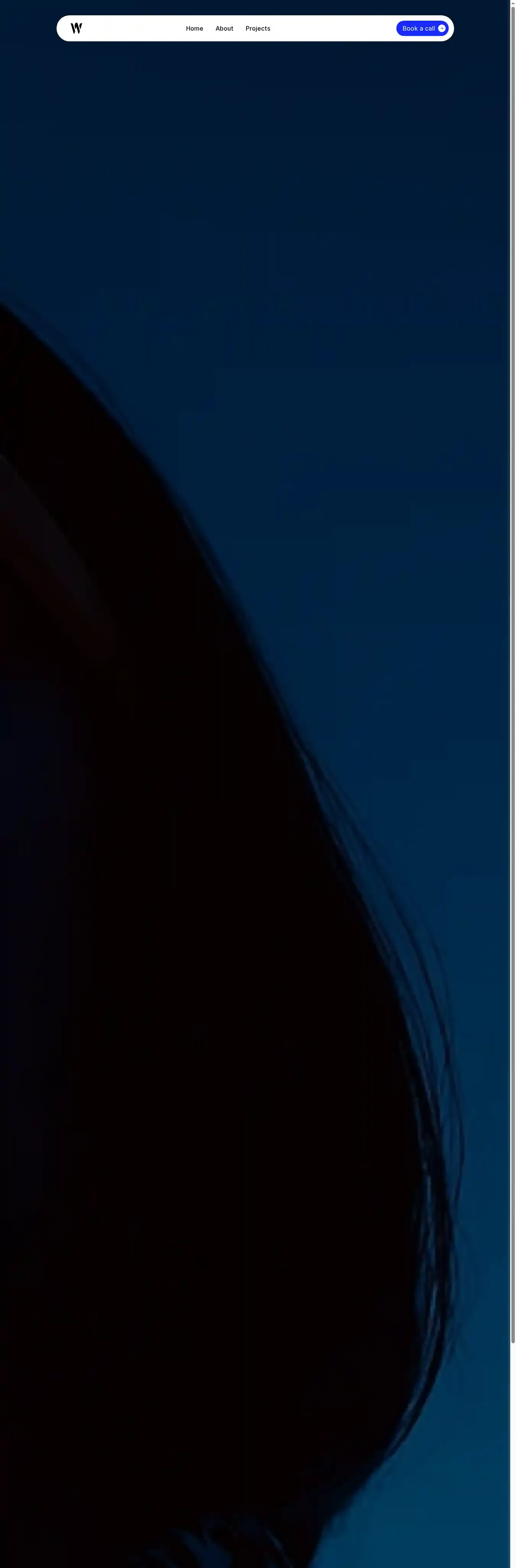 Winda home page on desktop