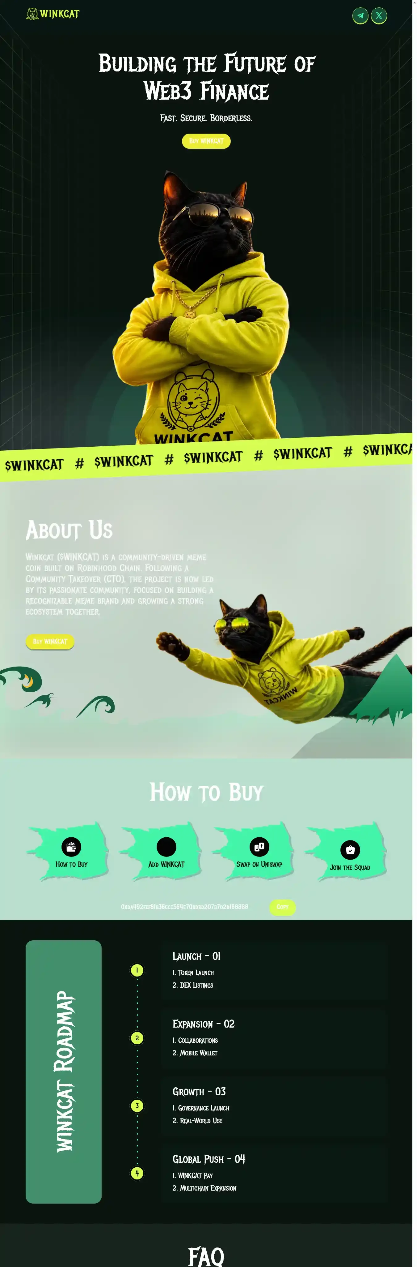 Winkcat on Robinhood home page on desktop