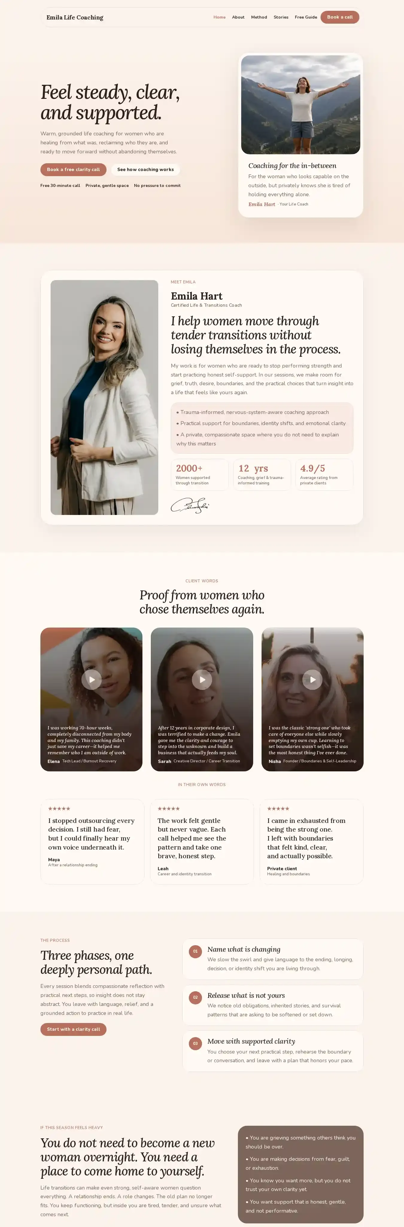 women life coaches home page on desktop