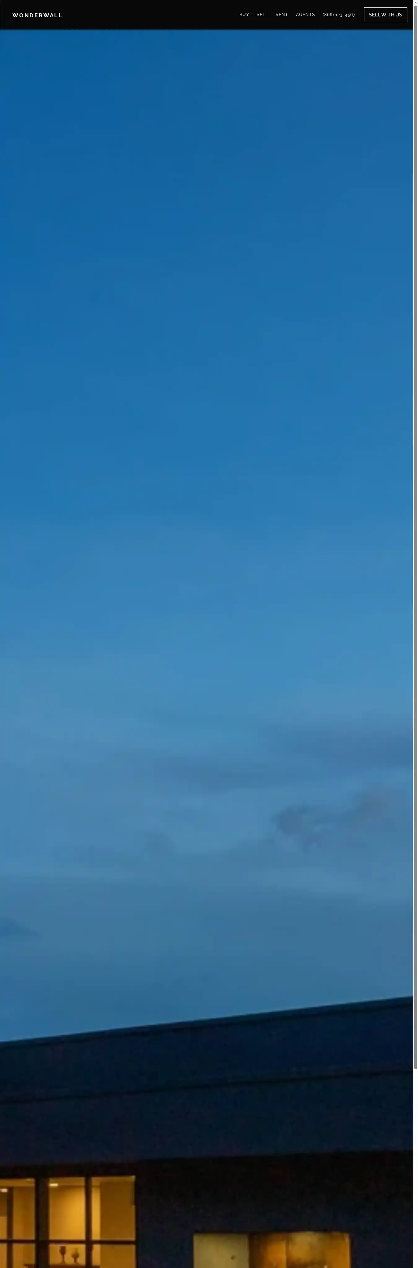 Wonderwall home page on desktop