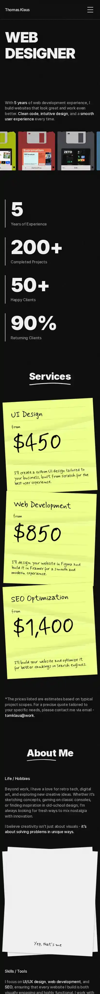 WorkDesk home page on mobile
