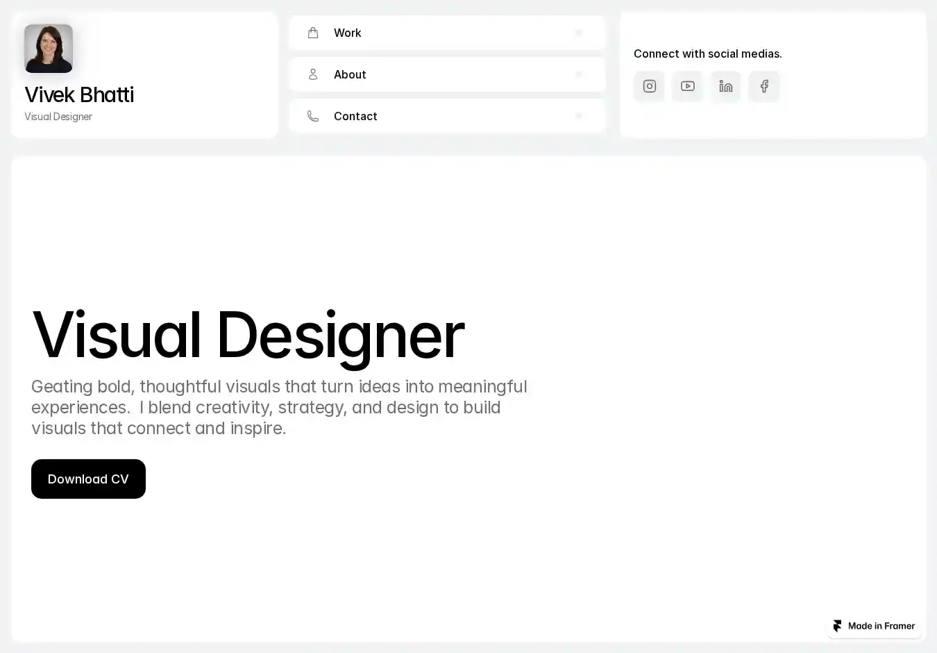 Workfolio home page on desktop
