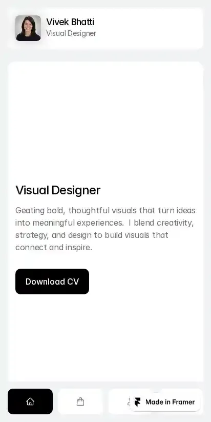 Workfolio home page on mobile