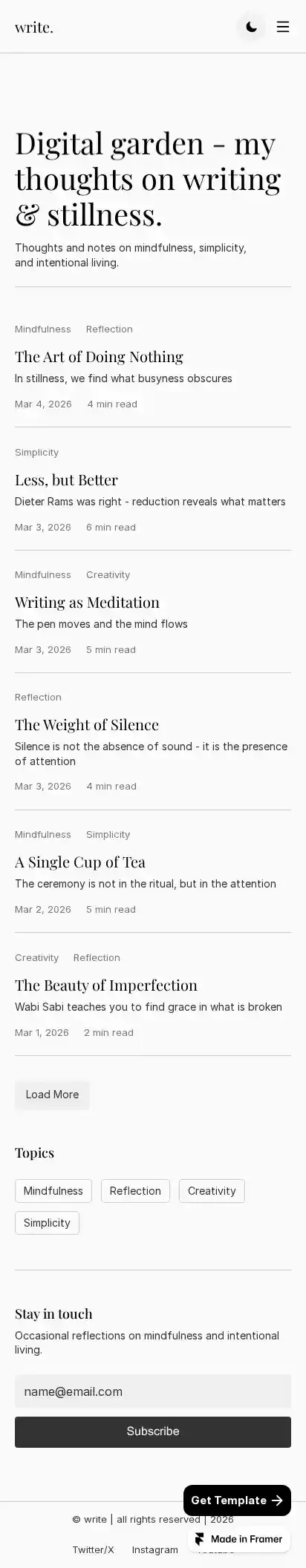 Write home page on mobile