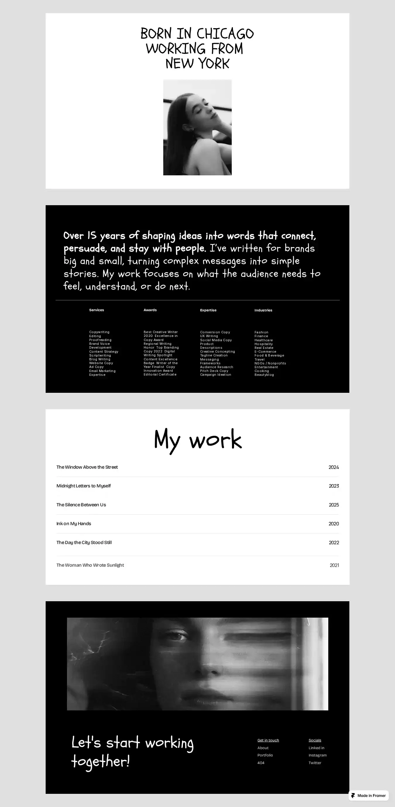 Writers Port home page on desktop