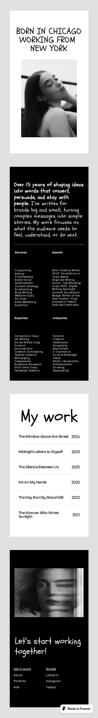 Writers Port home page on mobile