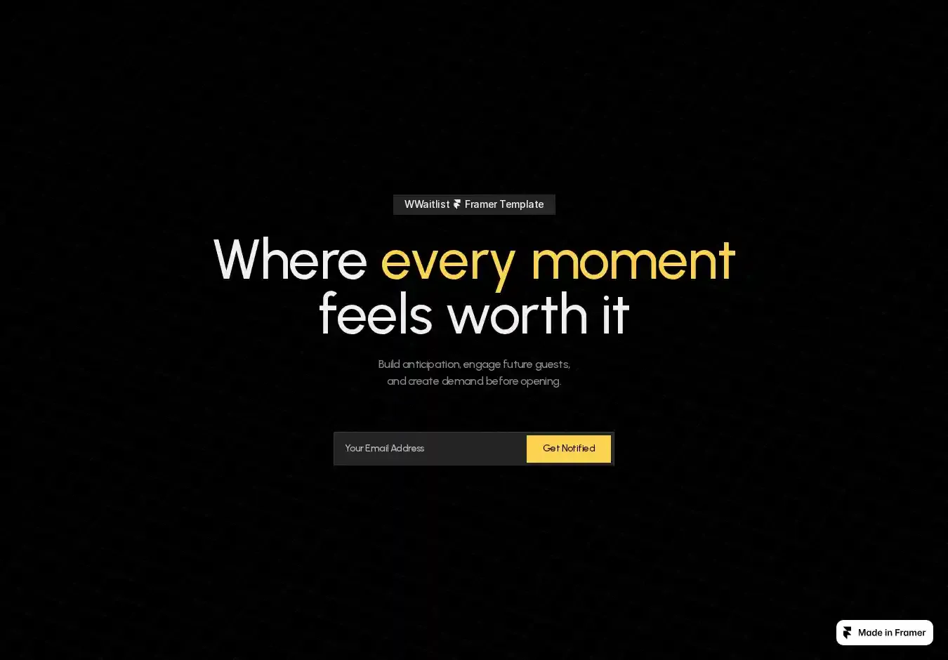 Wwaitlist home page on desktop